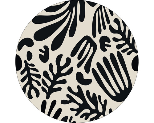 Tapis rond avec motif végétal