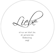 Glasbild rund Liebe Ø 50 cm