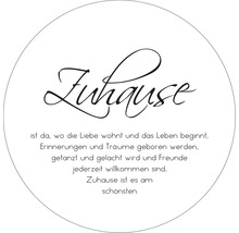 Dekoration mit dem Schriftzug Zuhause