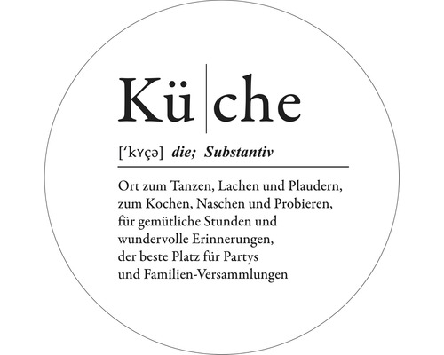 Tableau en verre rond Küche Ø 20 cm