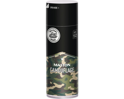 Sprühlack Maston Camouflage Black RAL 9005 tiefschwarz 400 ml Maston Camouflage Sprühfarbe Schwarz