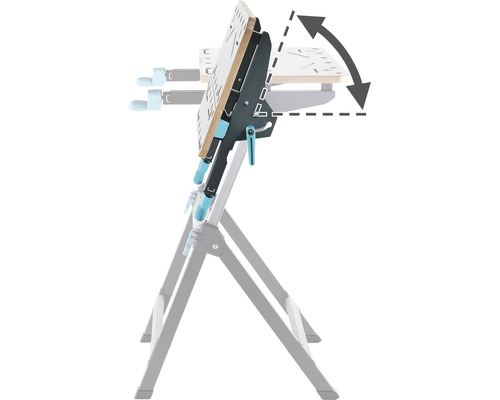 Établi réglable avec plateau pivotant pour un ajustement individuel de l''angle de travail