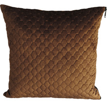 Quadratisches, gestepptes Zierkissen aus Stoff