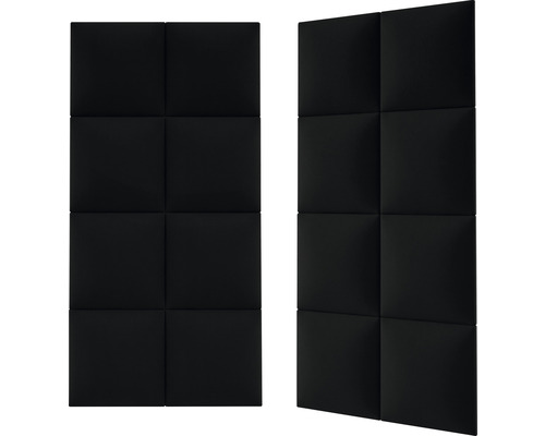 Zwei Schallschutzpaneele mit quadratischen Abschnitten zur Wandmontage