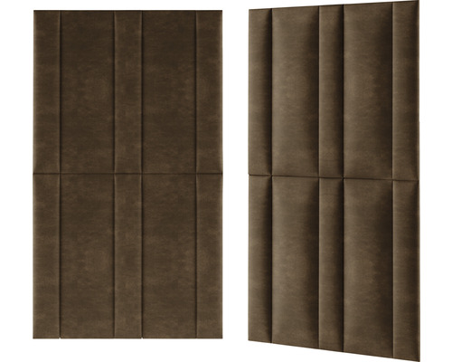 Deux panneaux muraux rembourrés avec coutures verticales