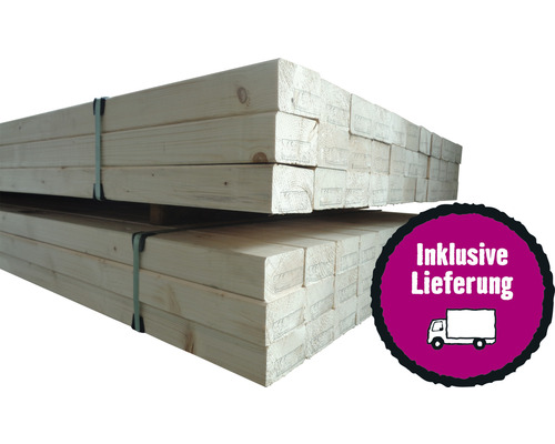 2 palettes de bois massif de construction Konsta épicéa/sapin 60x100x3000 mm NSi (qualité non visible) = 66 pces