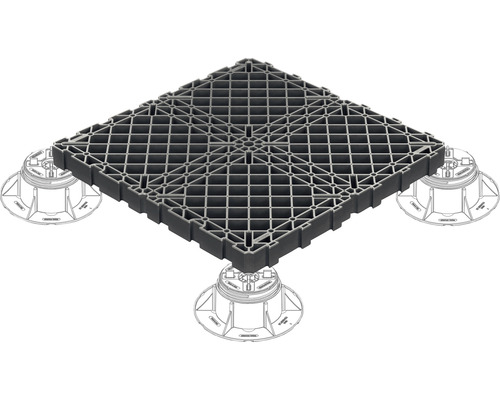 Terrassenplatte aus Kunststoff mit Stellfüßen