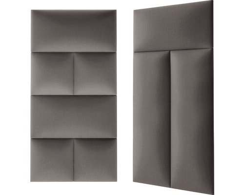 Zwei gepolsterte Wandpaneele mit rechteckigem Design