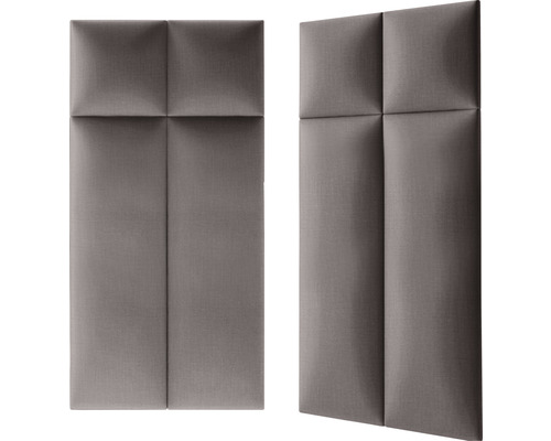 Deux panneaux avec revêtement textile et piquage carré