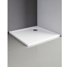 Duschtür mit Seitenwand mit Drehtür SCHULTE Alexa Style 2.0 ExpressPlus 90 x 90 cm Profil aluminium Glasdekor Depoli Light schmutzabweisende Glasbeschichtung inkl. Duschwanne