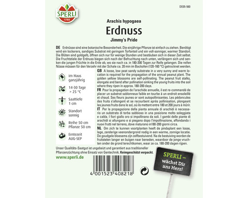Sperli Erdnuss Jimmy''s Pride Saatgutpackung