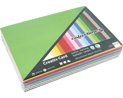 Carton de couleur Creativ Card couleurs assorties, A3, 300 feuilles