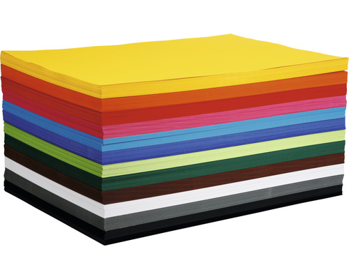 Carton de couleur couleurs assorties, A2, 120 feuilles Pile de papier coloré pour travaux manuels