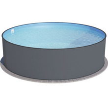 Ensemble de piscine hors sol à paroi en acier Planet Pool ronde Ø 350x120 cm avec groupe de filtration à sable, échelle, skimmer intégré, sable de filtration et flexible de raccordement gris-thumb-1