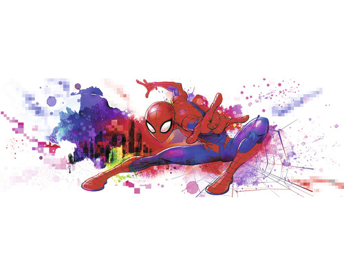 Papier peint panoramique papier 4-4123 Spider-Man Graffiti 4 pces 368 x 127 cm Illustration de Spider-Man en action