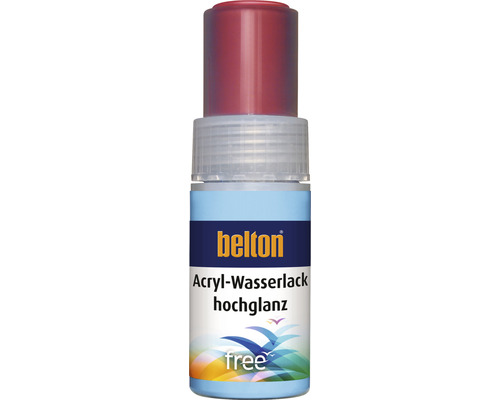 Stylo de retouche belton free haute brillance RAL 3000 rouge feu 9 ml Belton Peinture acrylique à l''eau brillante Bouteille de peinture
