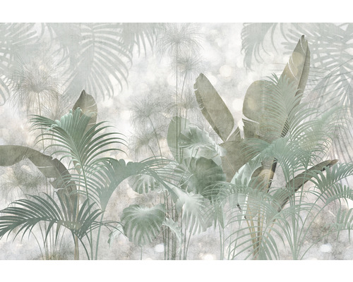 Papier peint panoramique xxl4-1033 Paillettes Tropicales 4 pcs. 368 x 248 cm Papier peint à motif de palmier