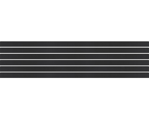 Zaunelement Osmo Alu-Fence Rhombus 180 x 45 cm anthrazit Sechs schwarze Fassadenprofile mit weißen Rillen