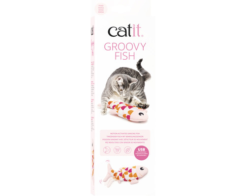 Jouet pour chat Catit Groovy Fish dans sa boîte