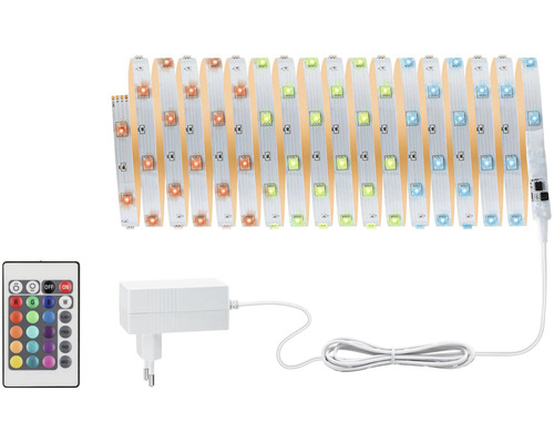 Kit de bandes LED prêt à l'emploi TIP 10 m 19W 600 lm 3000 K blanc chaud RGB changement de couleur 120 LED 24V avec télécommande