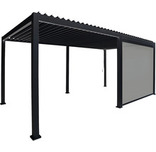Pergola noire avec un élément latéral