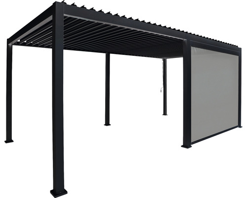 Pergola noire avec un élément latéral