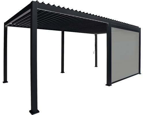 Pergola mit Lamellendach und Seitenteil
