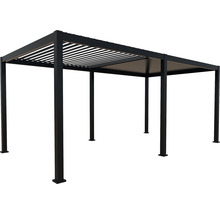 Freistehende schwarze Aluminium Pergola mit Lamellendach