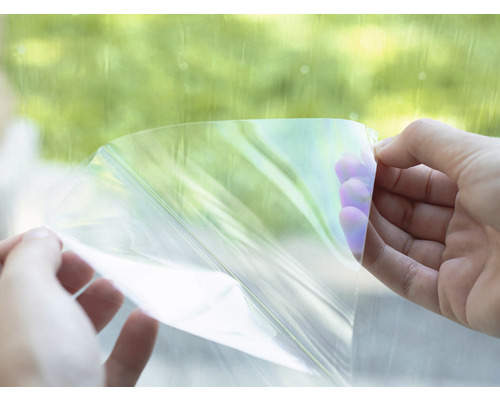 Fensterfolie wird angebracht