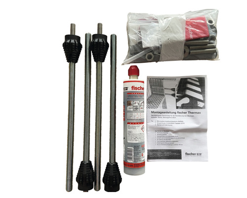 Fixation de store banne Fischer TherMax 16 pour système composite d'isolation thermique jusqu'à 150 mm (kit pour 4 points de fixation)