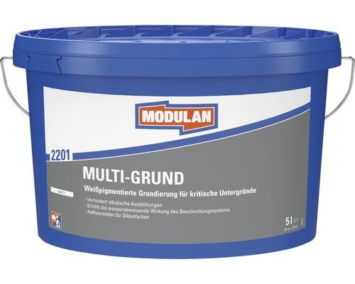 MODULAN 2201 Multi-Grund Grundierung weiß 5 l Modulan Multi-Grundierung im blauen Eimer, 5 Liter