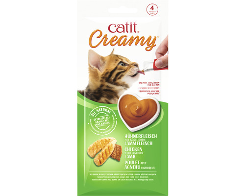 En-cas pour chats Catit Creamy poulet et agneau pack de 4