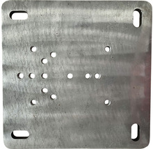 Metallplatte mit Löchern und Schlitzen