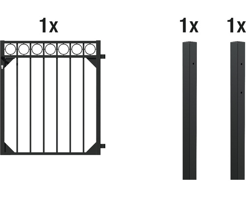 Ensemble de portail simple ALBERTS Circle 96,5 x 120 cm anthracite