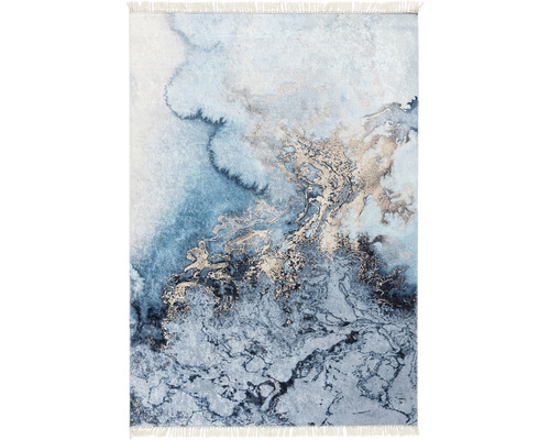 Tapis marbre bleu or 120x170 cm