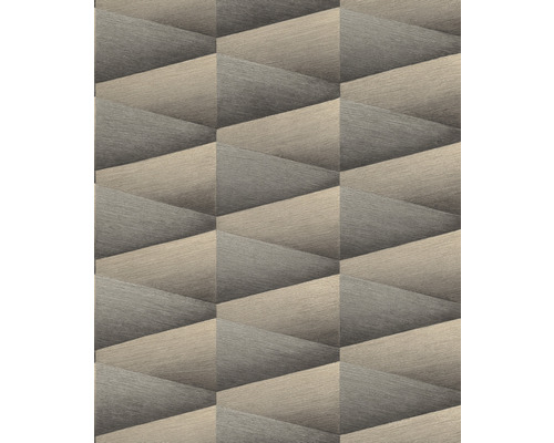 Vliestapete 554670 Composition Geometrisch grau beige Holzpaneele mit geometrischem Muster zur Wandgestaltung