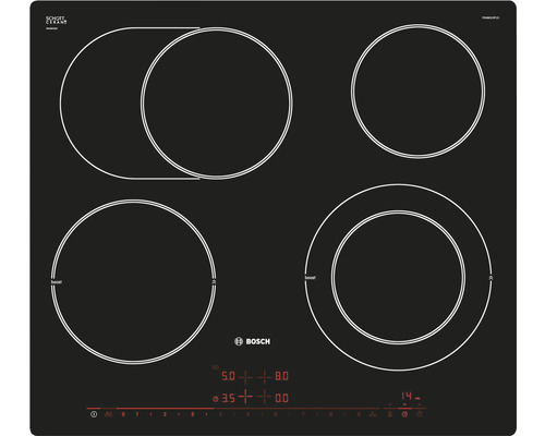 Table de cuisson à induction Bosch avec quatre zones de cuisson