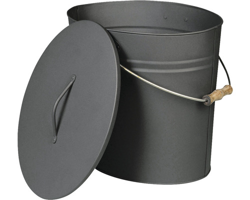 Seau à cendres Lienbacher 25 litres anthracite revêtu par poudre