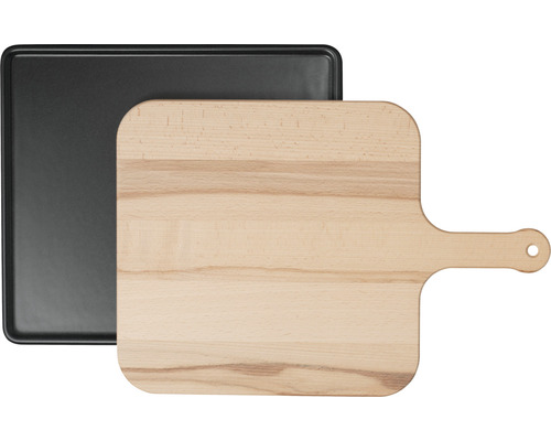 Backblech und Pizzabrett aus Holz