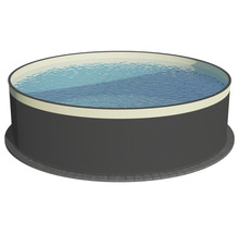 Aufstellpool Stahlwandpool Planet Pool rund Ø 450x120 cm ohne Zubehör anthrazit mit Overlap-Folie sand-thumb-2