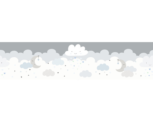 Frise autocollante 40374-4 Only Border nuages gris 5 m x 15 cm