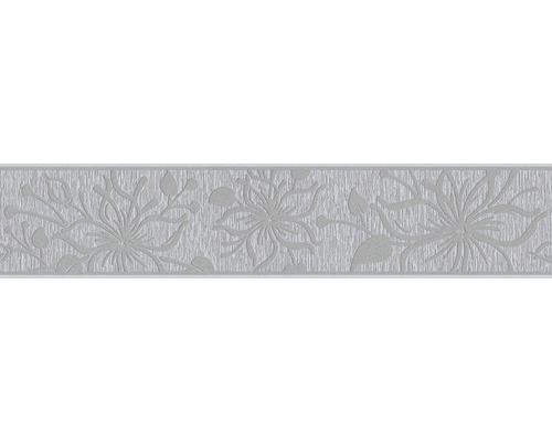 Frise autocollante 3466-43 Only Border fleurs gris 5 m x 13 cm Bordure décorative à motif floral