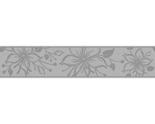 Frise autocollante 3466-67 Only Border fleurs gris 5 m x 13 cm
