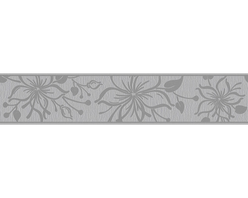 Bordüre selbstklebend 3466-67 Only Border Blume grau 5 m x 13 cm Dekorative Bordüre mit Blumenmuster