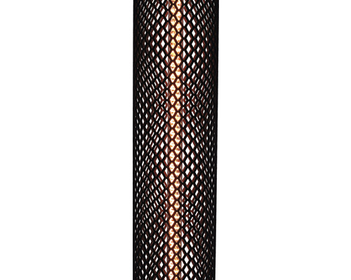 Dekorative Metalllampe mit Rautenmuster und warmem Licht