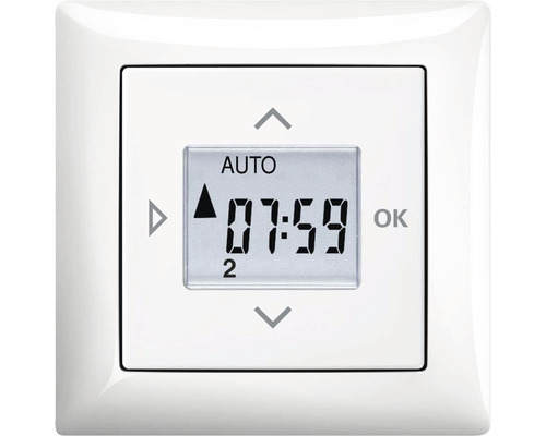 Kit complet store vénitien Compact Timer Busch-Jaeger 6422UJ-914 Balance SI blanc alpin Interrupteur horaire numérique avec écran pour le réglage de l''heure