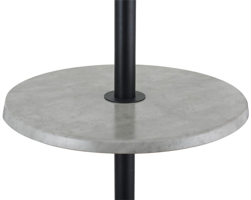 Table d''appoint ronde avec plateau en pierre et structure en métal noir