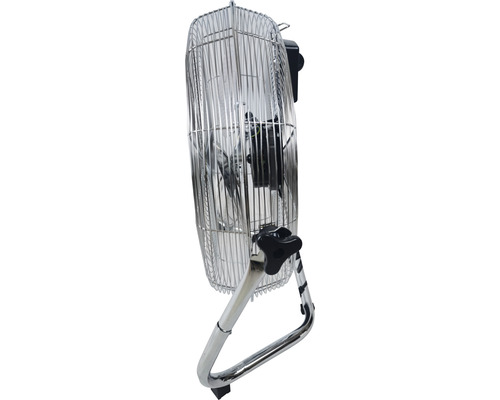 Ventilateur sur pied chromé avec grille de protection
