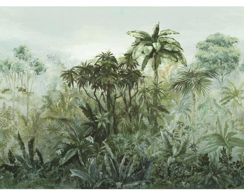 Papier peint panoramique intissé 486025 Florentine III forêt tropicale vert 8 parties 300 x 400 cm