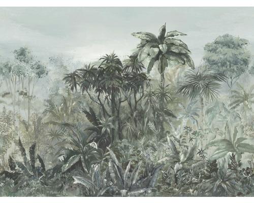 Papier peint panoramique intissé 486049 Florentine III forêt tropicale gris 8 parties 300 x 400 cm